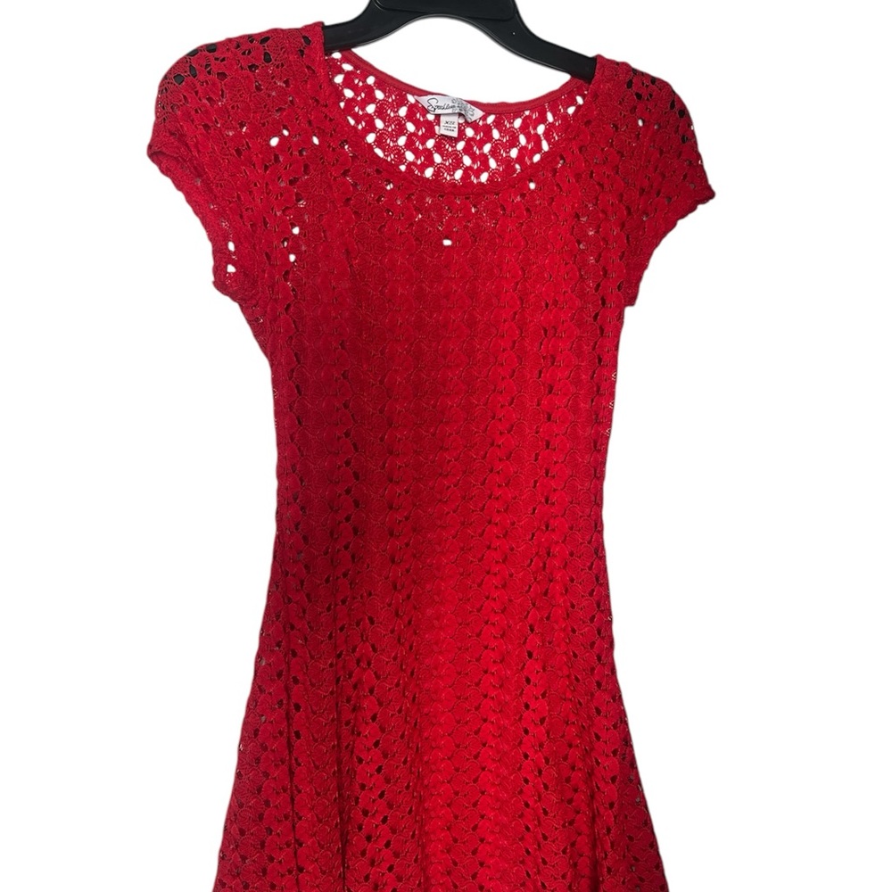 Red Crochet Dress